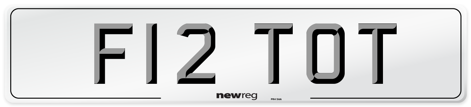 F12 TOT Number Plate from New Reg